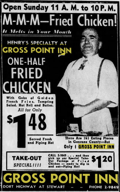 Gross Point Inn (Gross-Point Drive-In) - Jan 17 1954 Article (newer photo)